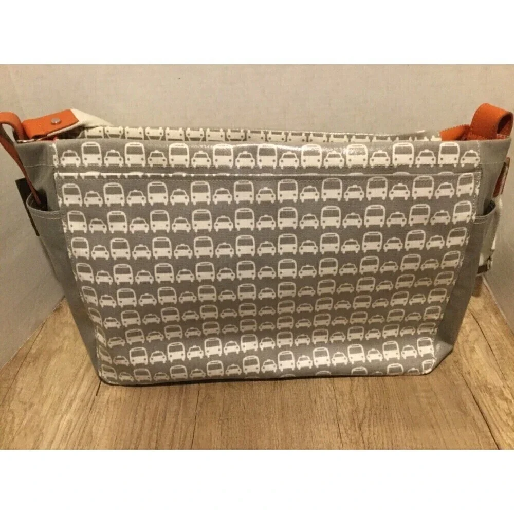 DwellStudio Thermos Sullivan Messenger Diaper Bag Transportation Gray Insulated